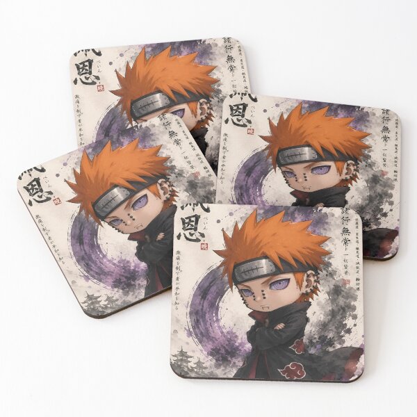 Item preview, Chibi Orange Haired Shinobi Ninja – Japanese Ink Watercolor Anime Warrior designed and sold by Dyan4.