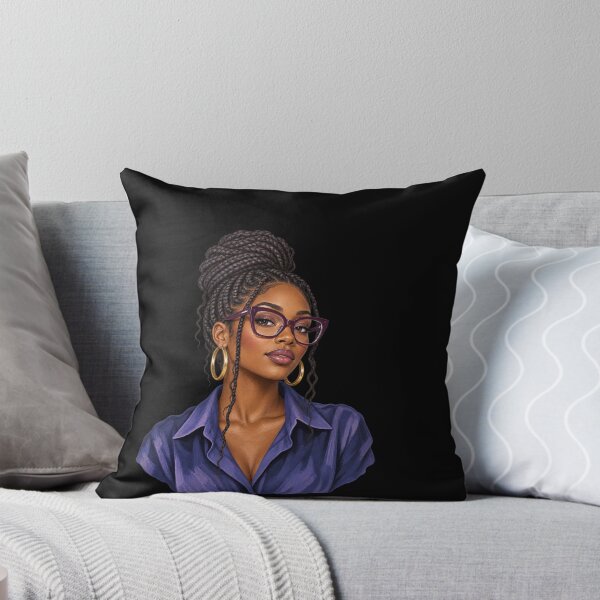 Item preview, Braided Bun and Plum Glasses Portrait designed and sold by AMICO77.