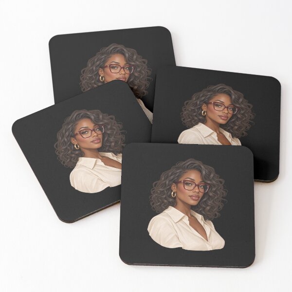Item preview, Flowing Curls and Burgundy Glasses designed and sold by AMICO77.