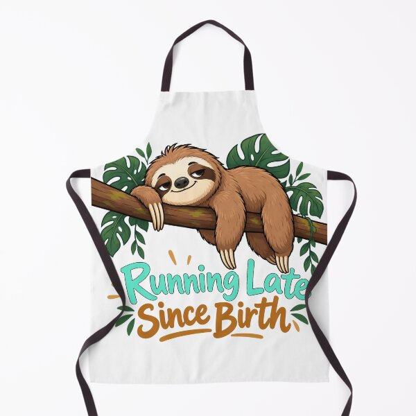 Item preview, Running Late Since Birth – Funny Sloth Cartoon designed and sold by DaisukeJapan.