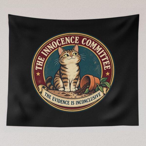 Item preview, The Innocence Committee – Funny Cat Emblem designed and sold by QuietSpark.