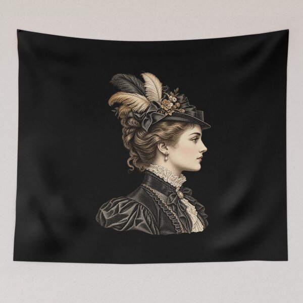 Item preview, Victorian Profile with Feathered Hat designed and sold by AMICO77.