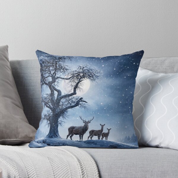 Item preview, Christmas Winter Holiday Elk Family in the Snow designed and sold by Stephanie Laird.