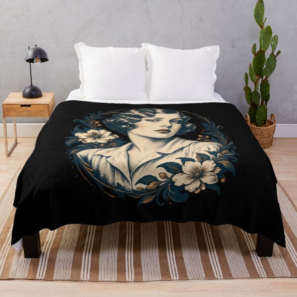 Item preview, Art Deco Bob Portrait and Floral Wreath designed and sold by AMICO77.