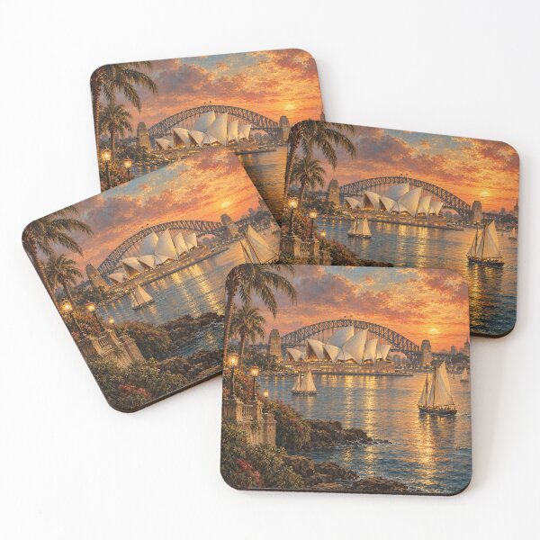 Item preview, Sydney Opera House – Romantic Harbour Sunset Oil Painting Art designed and sold by DoReMiStudio.