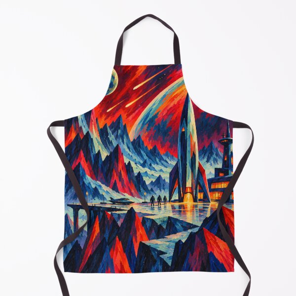 Item preview, Futuristic Alien Spaceport Under Meteor Sky designed and sold by Amalia Gutyz.