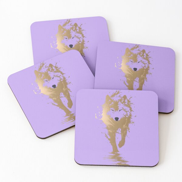 Item preview, Fierce Golden Wolf - Abstract Paint Splatter Silhouette designed and sold by AetherNovus.