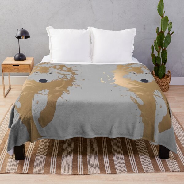 Item preview, Fierce Golden Wolf - Abstract Paint Splatter Silhouette designed and sold by AetherNovus.