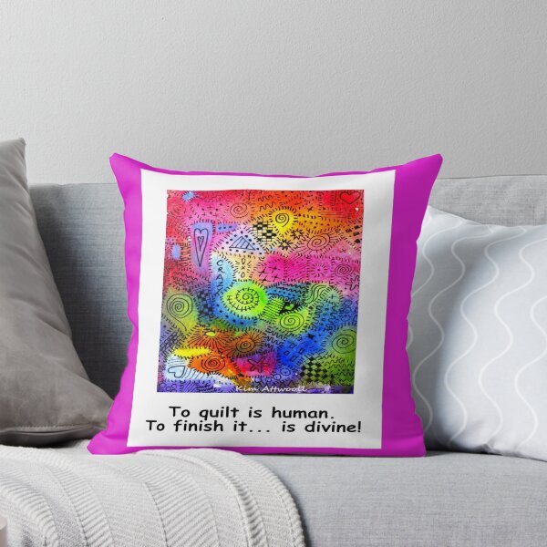 Item preview, To quilt is human, to finish it is divine, original watercolor by Kim Attwooll designed and sold by aswoa.