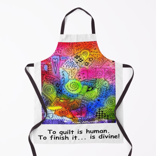 Item preview, To quilt is human, to finish it is divine, original watercolor by Kim Attwooll designed and sold by aswoa.