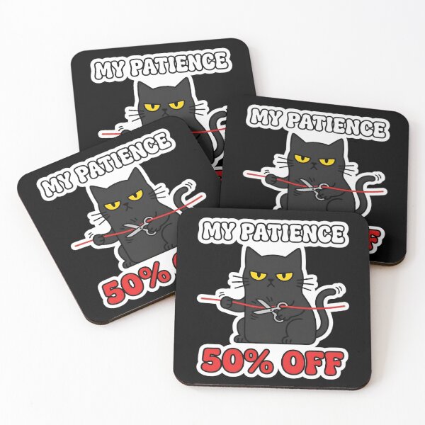 Item preview, My Patience 50 Percent Off Funny Black Cat Sarcastic designed and sold by PozivoPlus.