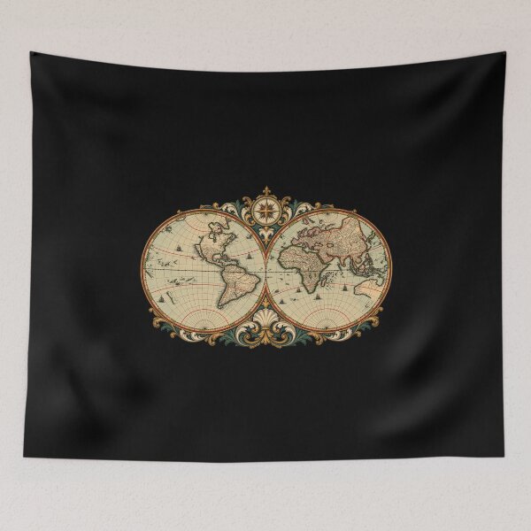 Item preview, Ornamental World Map and Compass Crest designed and sold by AMICO77.
