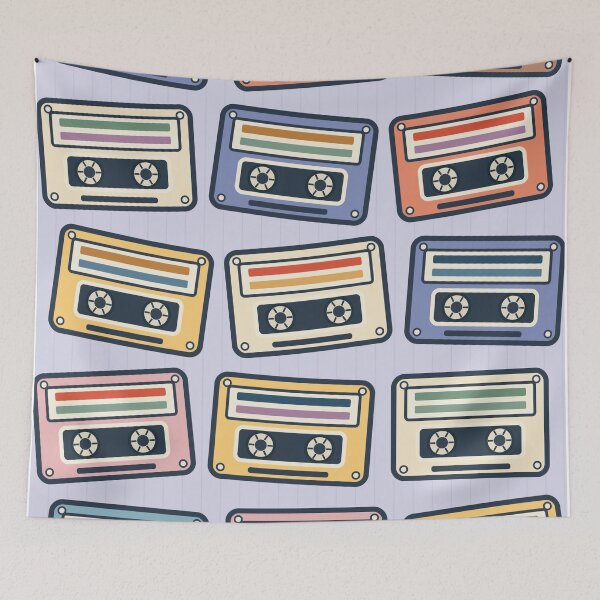 Item preview, Retro Cassette Tapes Colorful Vintage Music Pattern designed and sold by KokoDeez.