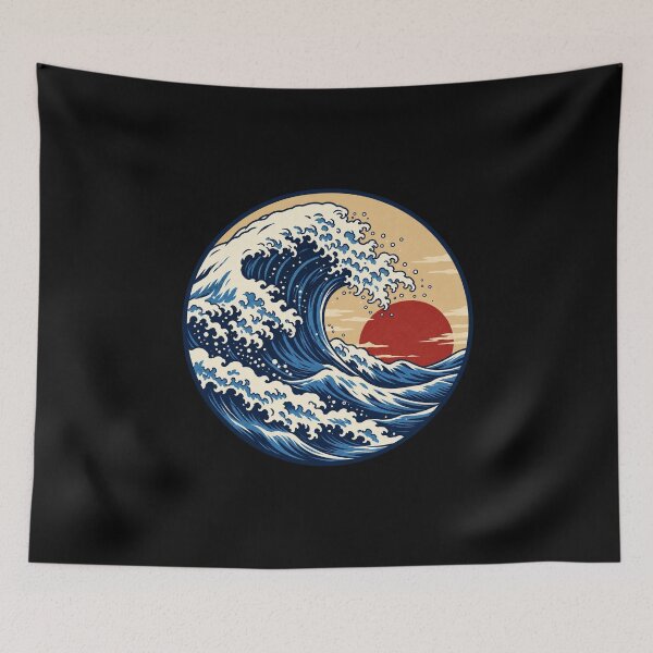Item preview, Wave and Red Sun Circular Emblem designed and sold by AMICO77.