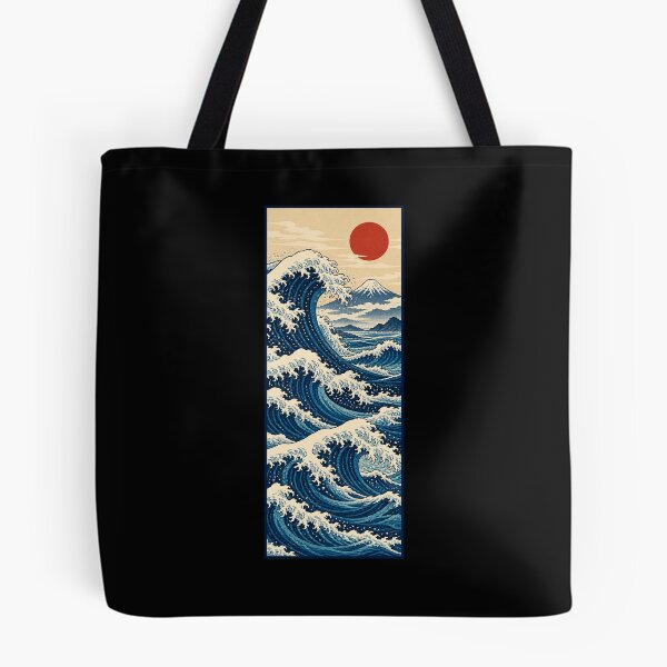 Item preview, Vertical Ocean Wave and Mountain Print designed and sold by AMICO77.