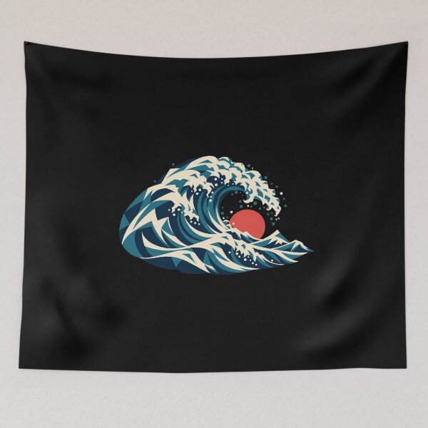 Item preview, Geometric Teal Wave and Coral Sun designed and sold by AMICO77.
