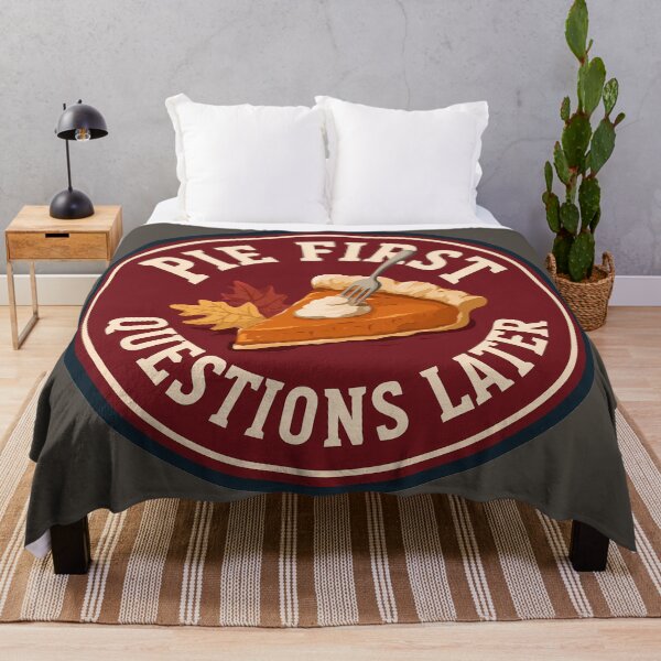 Item preview, Pie First Questions Later Funny Thanksgiving Pumpkin Pie designed and sold by peterdesigns.