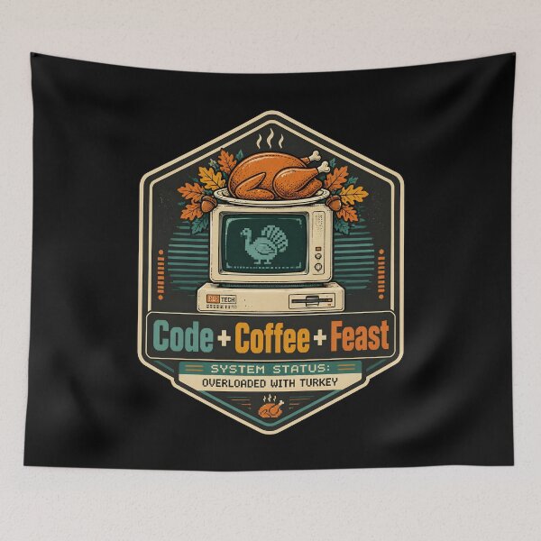 Item preview, Code Coffee Feast System Status Overloaded With Turkey Programmer Thanksgiving designed and sold by LeSoniPapaPrint.