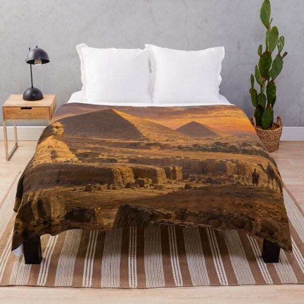 Item preview, Giza Pyramids & Sphinx – Romantic Ancient Egypt Oil Painting Art designed and sold by DoReMiStudio.