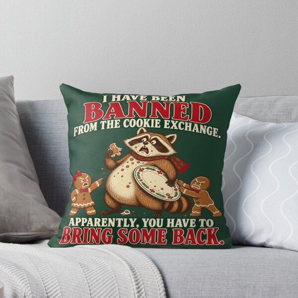 Item preview, Banned From the Cookie Exchange Funny Christmas Raccoon designed and sold by POD DYNASTY | Original Print On Demand T-Shirt Graphics.