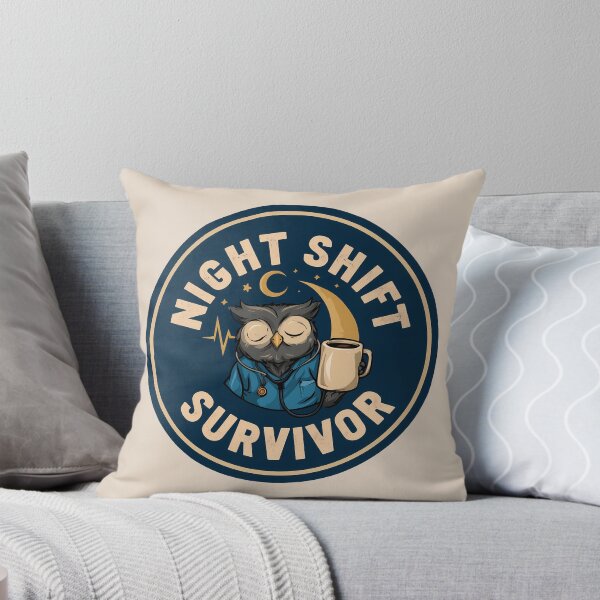 Item preview, Night Shift Survivor Nurse Owl with Coffee and Stethoscope designed and sold by peterdesigns.