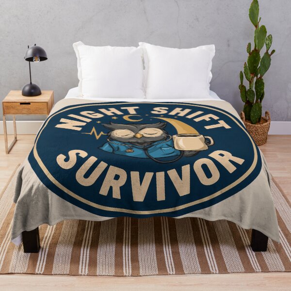 Item preview, Night Shift Survivor Nurse Owl with Coffee and Stethoscope designed and sold by peterdesigns.