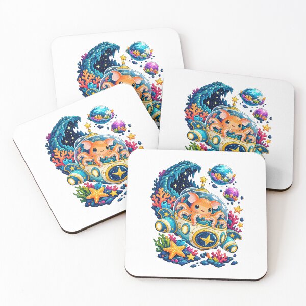 Item preview, Dumbo Octopus in a fantastical star submarine designed and sold by Gloddeck Prints.