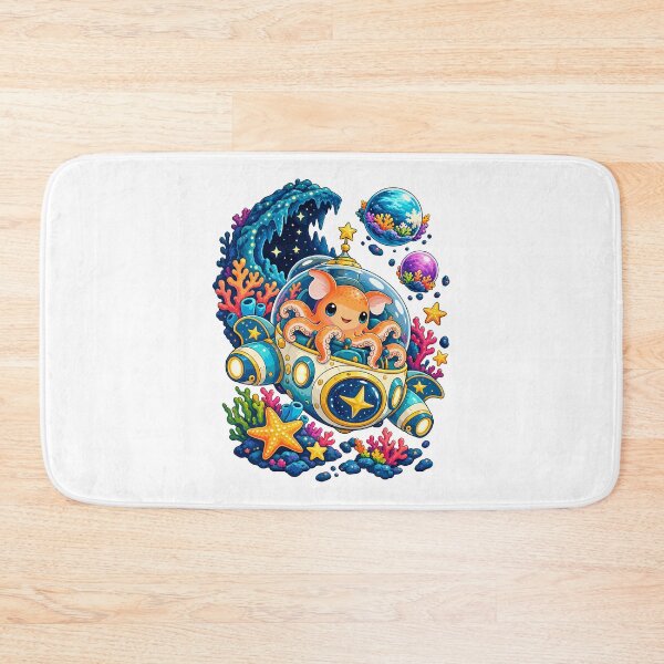 Item preview, Dumbo Octopus in a fantastical star submarine designed and sold by Gloddeck Prints.