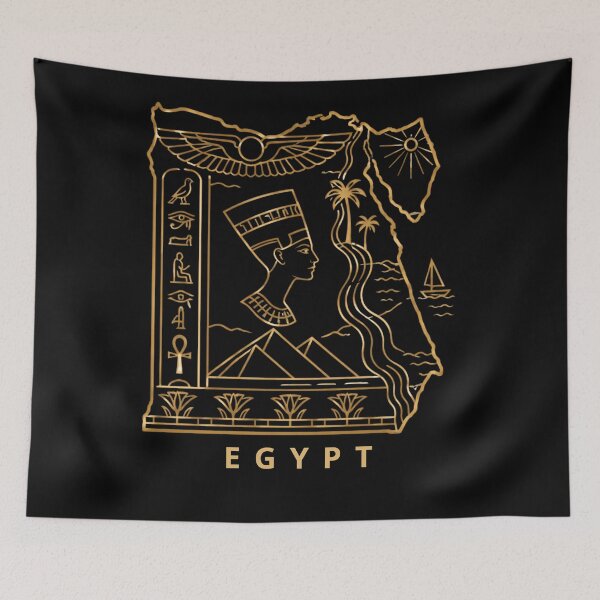 Item preview, Nefertiti Egypt Map - Pharaonic Hieroglyphic Heritage Art designed and sold by Sergeant Egypt.