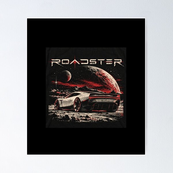 Item preview, Tesla Roadster on Mars | Next Frontier Space Car Art designed and sold by TEEJAMBOREE.
