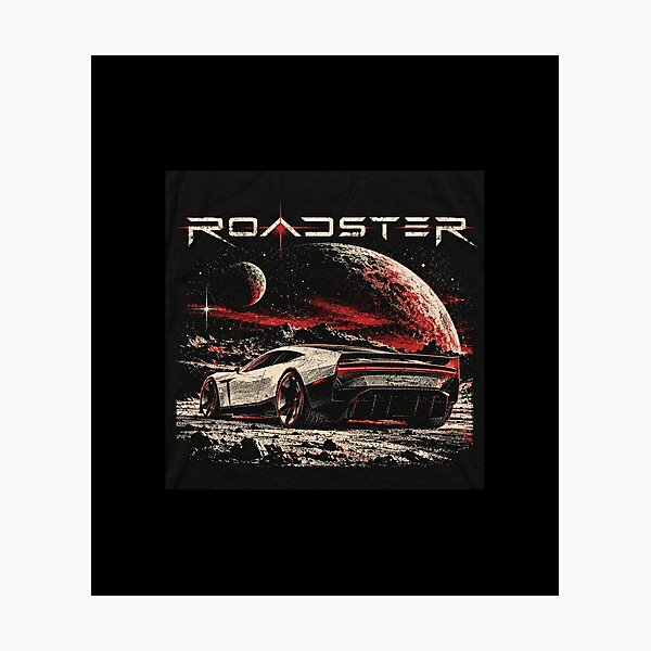 Item preview, Tesla Roadster on Mars | Next Frontier Space Car Art designed and sold by TEEJAMBOREE.