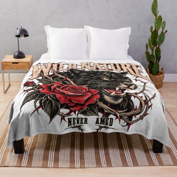 Item preview, Wild Nature Black Panther & Red Rose Gothic Graphic designed and sold by peterdesigns.