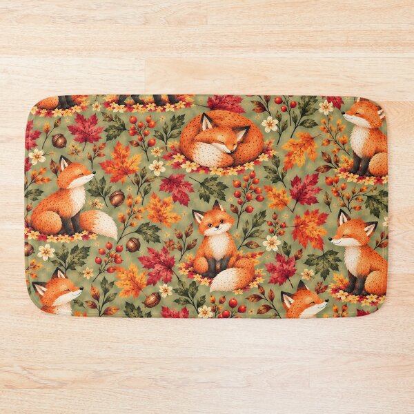 Item preview, Cute Foxes in Autumn Leaves designed and sold by mycute-stickers.
