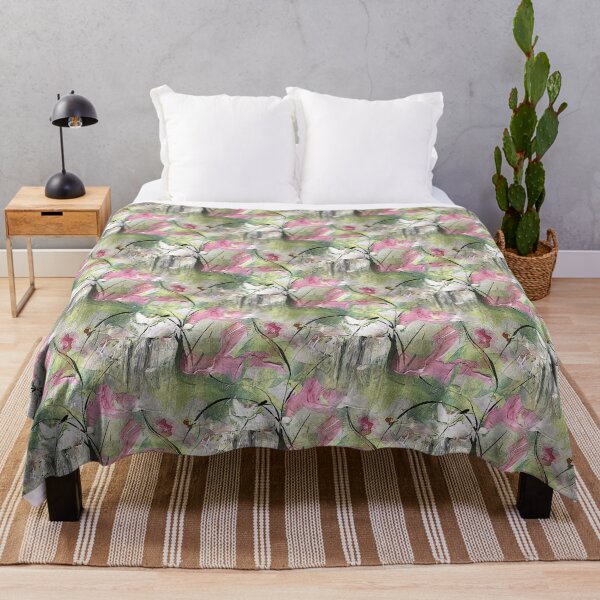 Item preview, Impressionistic Bird Flower Garden in Pink and Green designed and sold by Artistestella.