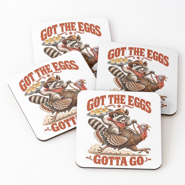 Item preview, Got the Eggs Gotta Go Cowboy Raccoon Riding a Turkey designed and sold by VGAfanatic.