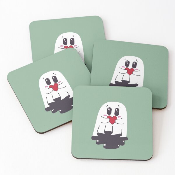 Item preview, Lovely Little Ghost with a Red Heart: Kawaii Halloween Art designed and sold by Miss Robot Shop.