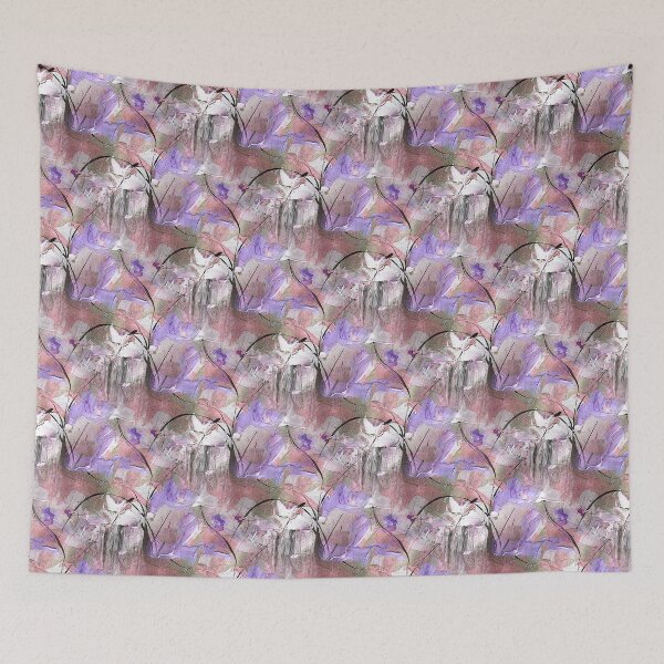Item preview, Impressionistic Bird Flower Garden in Pink and Purple designed and sold by Artistestella.