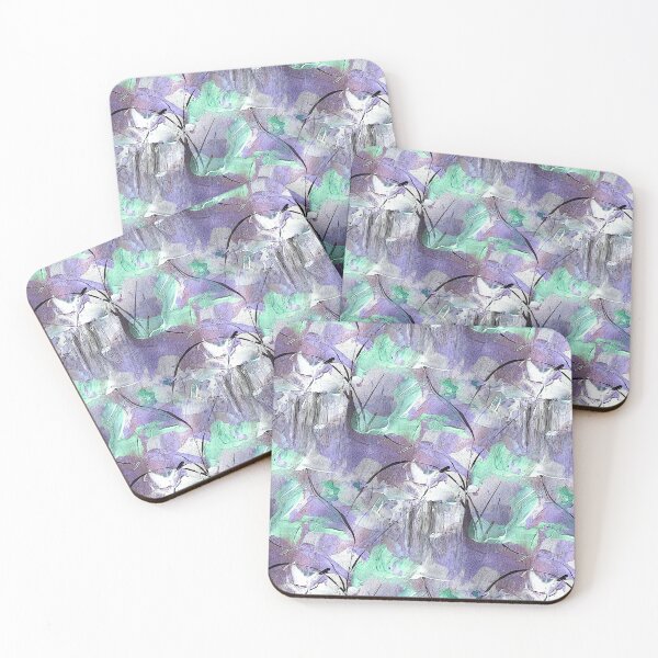 Item preview, Impressionistic Bird Flower Garden in Purple and Aquamarine designed and sold by Artistestella.