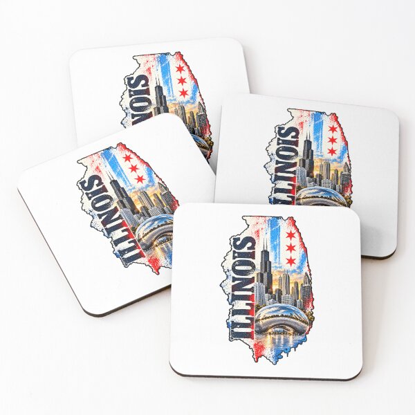 Item preview, Illinois Grunge Skyline | Black and White Chicago Urban Art designed and sold by Paper Drip.