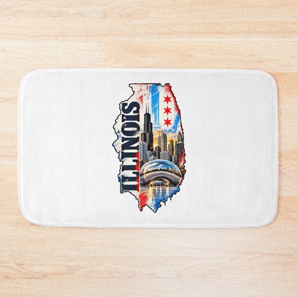 Item preview, Illinois Grunge Skyline | Black and White Chicago Urban Art designed and sold by Paper Drip.