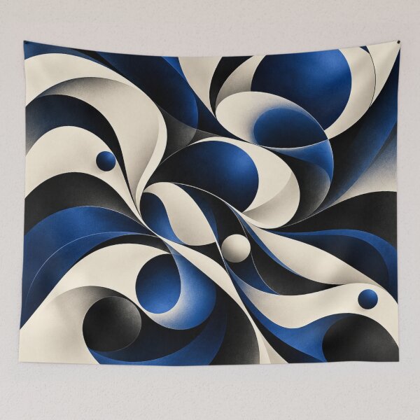 Item preview, Indigo Flow: Abstract Geometric Harmony designed and sold by The-Library.