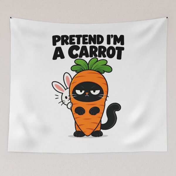 Item preview, Pretend I'm A Carrot Funny Black Cat Bunny Halloween designed and sold by VibeOffline Studio.