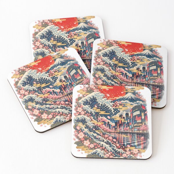 Item preview, Ukiyo-e Meets Modern Tokyo – Shibuya, Mount Fuji & Great Wave designed and sold by DaisukeJapan.
