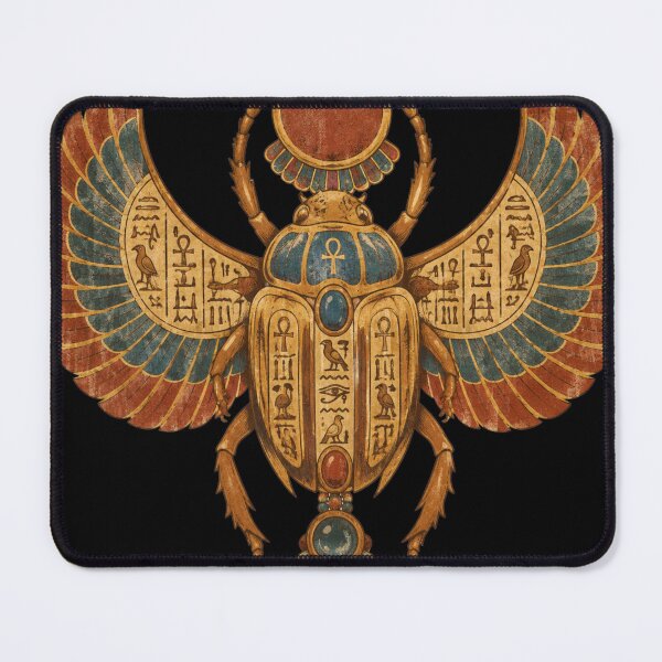 Item preview, Winged Scarab Beetle - Ancient Egyptian Hieroglyphic Heritage Art designed and sold by Egypt Tag.