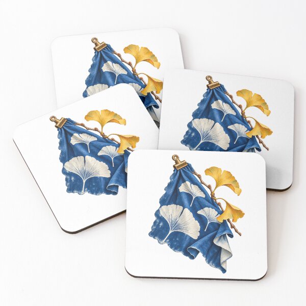 Item preview, Ginkgo Cyanotype Cloth and Golden Leaves designed and sold by Drip stamp.