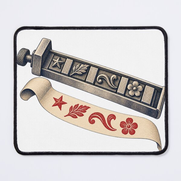 Item preview, Letterpress Composing Stick and Ornament Proof designed and sold by Drip stamp.