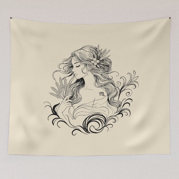 Item preview, Virgo – The Celestial Maiden — Warm Cream designed and sold by MaryAura.