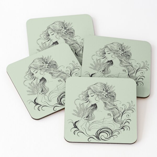 Item preview, Virgo – The Celestial Maiden — Sage Green designed and sold by MaryAura.