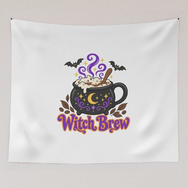 Item preview, Witch Brew Cauldron Mug Coffee Bubbling Bats designed and sold by Inkworksbyshery.