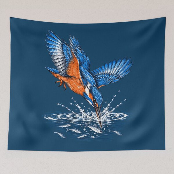 Item preview, Kingfisher Diving Water Splash Bird Art designed and sold by TeeARTHY.